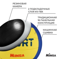 Волейбольный мяч MINSA SMR-058, машинная сшивка, 18 панелей, р. 5, TPU