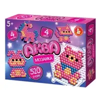 Аквамозаика "Розовые животные" 4 фигурки