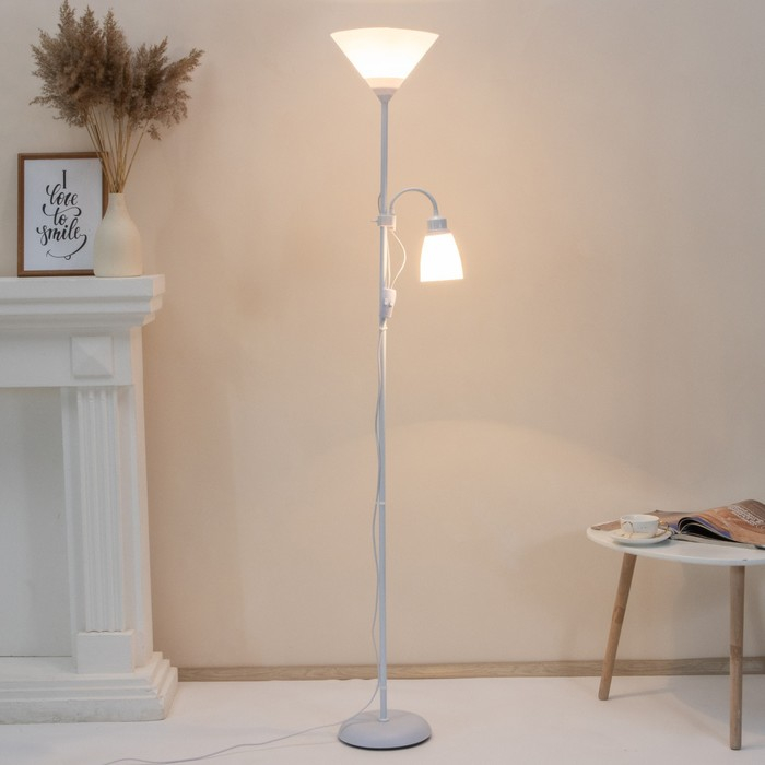 Торшер  Торшер "Тренд 2" 1х40Вт Е27+1хЕ27 40Вт белый 22х22х180 см.