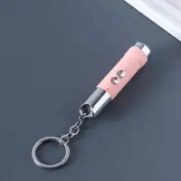 Фонарик-лазер брелок для ключей на кольце "Пастель" USB 4 режима МИКС 1,7х1,7х8 см