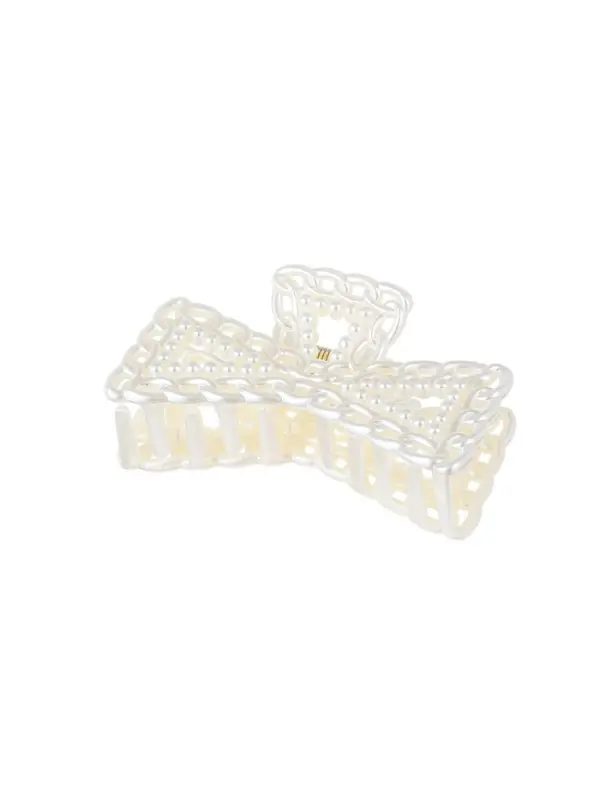 Крабик для волос &laquo;Синтия&raquo;, бант галант, 9 см, белый