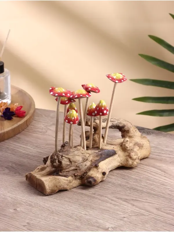 Сувенир &laquo;Грибочки&raquo;, 25&times;10&times;15 см, дерево, красно-жёлтый