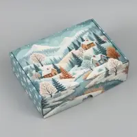 Коробка подарочная, самосборная &laquo;С Новым годом&raquo;,30.7&times;22&times;9.5 см