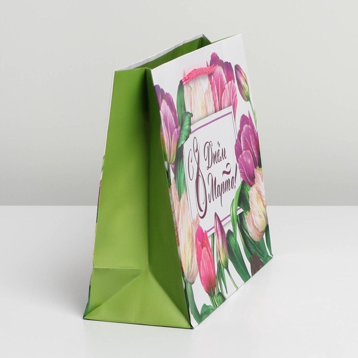 Пакет подарочный ламинированный горизонтальный, упаковка, «С днём 8 марта», MS 18 х 23 х 8 см Пакет подарочный ламинированный горизонтальный, упаковка, «С днём 8 марта», MS 18 х 23 х 8 см