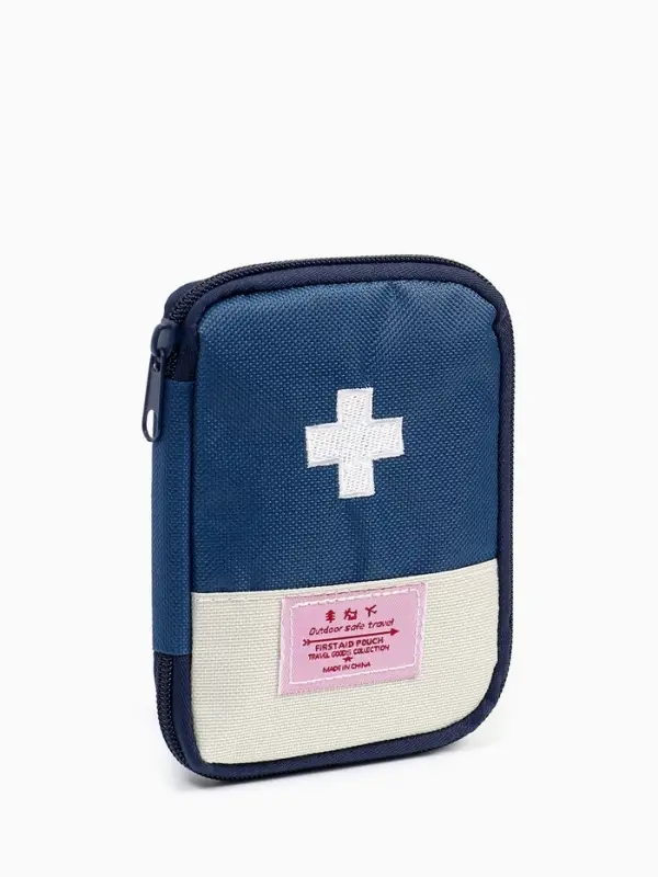 Косметичка-аптечка походная на молнии, с отделами, на подкладке, синяя