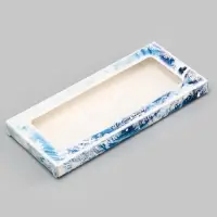 Подарочная коробка под плитку шоколада с окном «Зимняя вьюга», 17.1×8×1.4 см