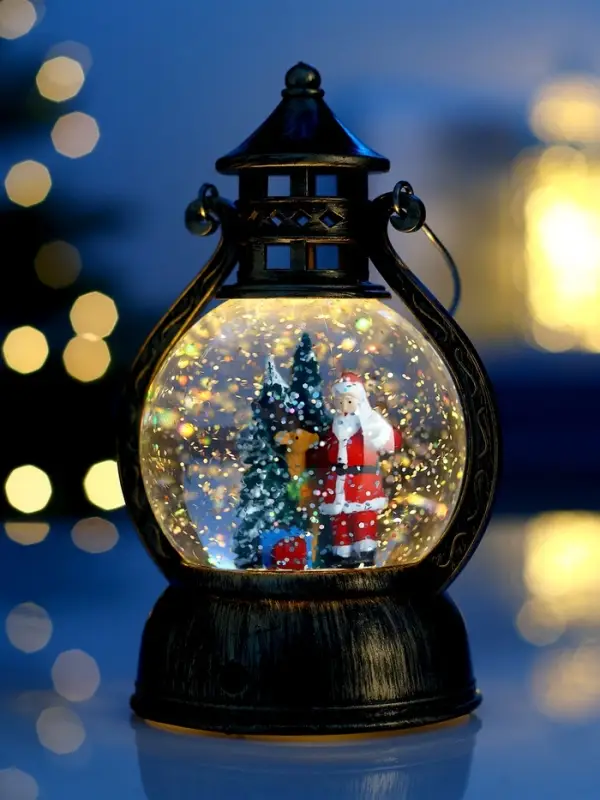 Фигура светодиодная фонарь  Фигура светодиодная фонарь "Дед мороз у елки", 19х11х9,5 см, AAAx3, Т/БЕЛЫЙ