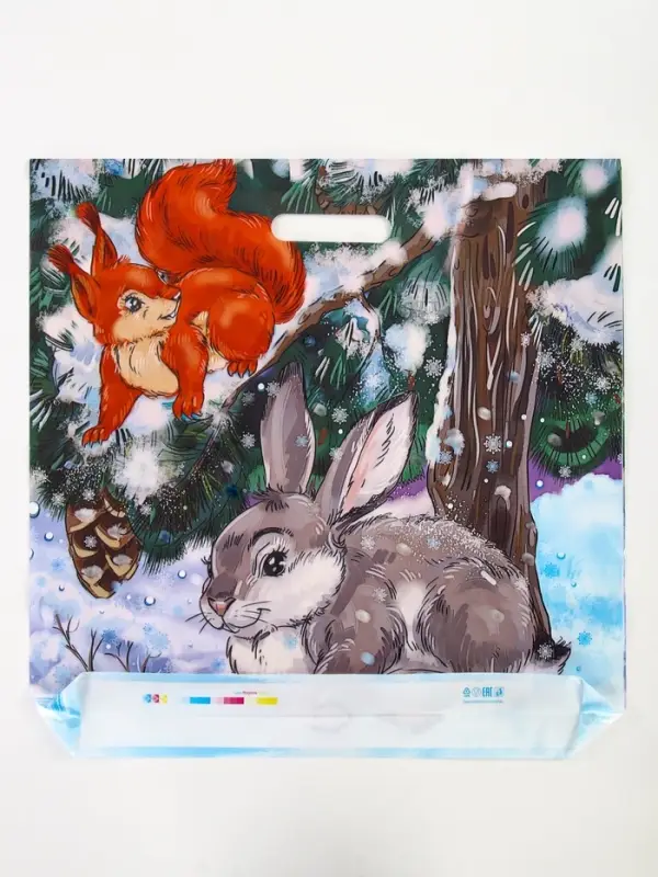 Пакет Пакет "Зимовье", полиэтиленовый с вырубной ручкой, 38х45 см, 50 мкм