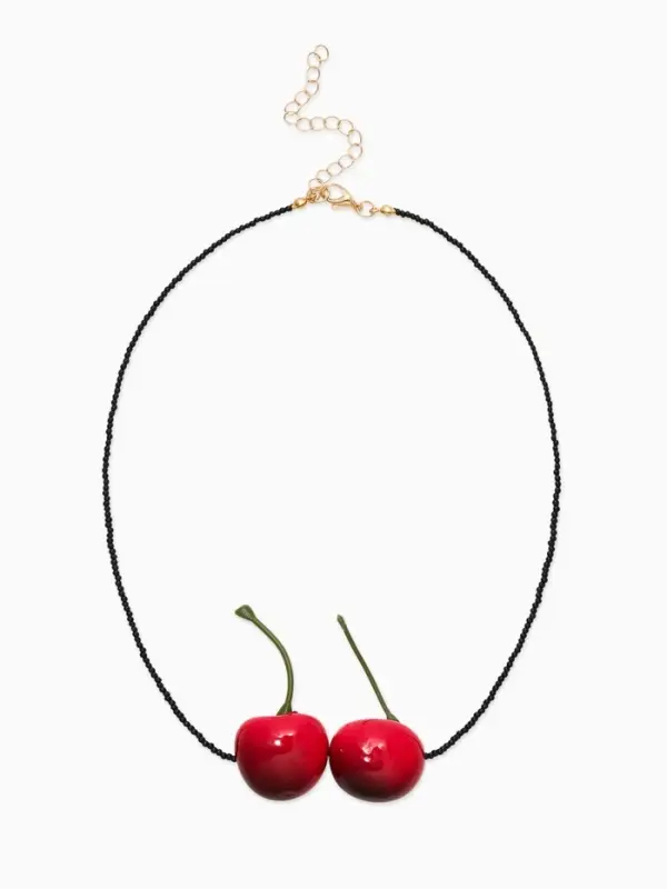 Кулон на шнурке &laquo;Парочка вишен&raquo;, L=40 см, красный