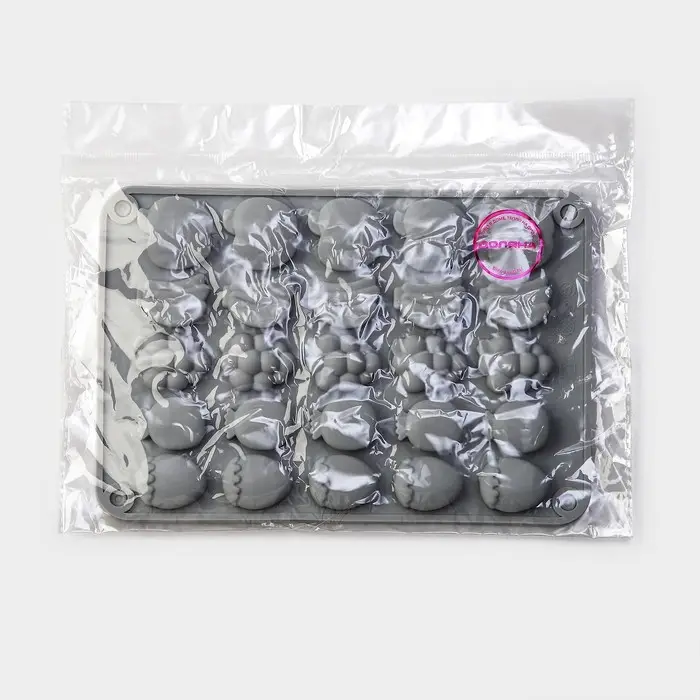 Форма для мармелада Доляна «Фрукты», силикон, 21,3×14,4×1,5 см, 25 ячеек (3×2 см), цвет серый Форма для мармелада Доляна «Фрукты», силикон, 21,3×14,4×1,5 см, 25 ячеек (3×2 см), цвет серый