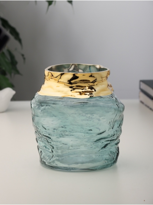 Ваза стекло настольная  Ваза стекло настольная "Кэли стиль" элит, d-11 см, 17х15 см, зелёный