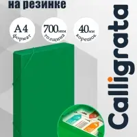Папка-короб на резинке А4, 700 мкм, Calligrata, корешок 40 мм, до 300 листов, зелёная