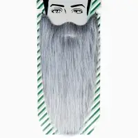 Карнавальная борода 40 см седая