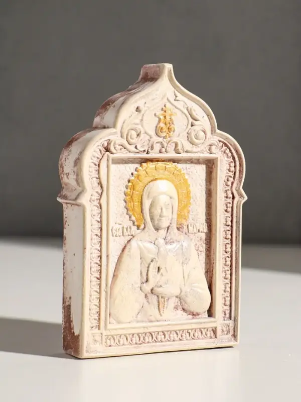 Икона &laquo;Святая Матрона&raquo;, с подвесом, 12&times;8&times;2 см, гипс, роспись