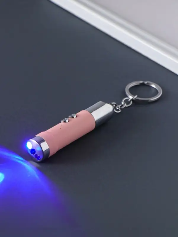 Фонарик-лазер брелок для ключей на кольце "Пастель" USB 4 режима МИКС 1,7х1,7х8 см