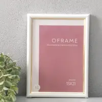 Фоторамка для фото 15х21 см "Oframe", пластик, белый с золотом, (пластиковый экран)