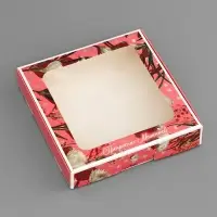Коробка подарочная сборная с окном, упаковка, «Прекрасных моментов», 16×16×3 см