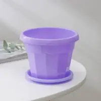 Горшок для цветов с поддоном Доляна &laquo;Эрика&raquo;, 0,7 л, цвет сиреневый