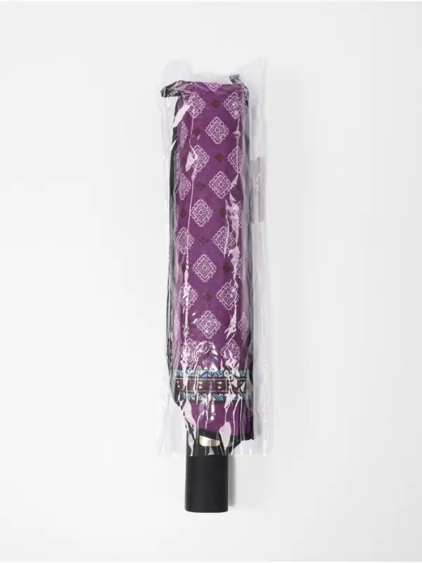 Зонт полуавтоматический &laquo;Орнамент&raquo;, эпонж, 3 сложения, 8 спиц, R=48/55 см, d=96 см, МИКС