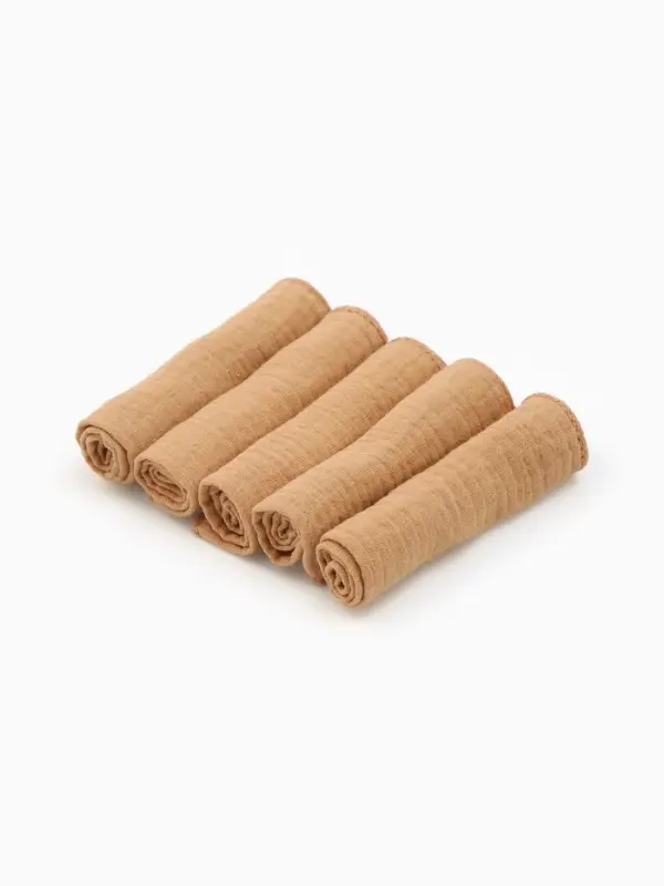 Набор платочков &laquo;Крошка Я&raquo; Sand, 20&times;20 см - 5 шт., муслин, хлопок 100%