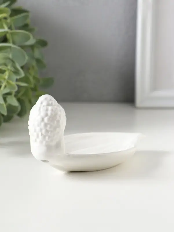 Подставка для благовоний керамика "Голова Будды" белая 12х6,5х6 см