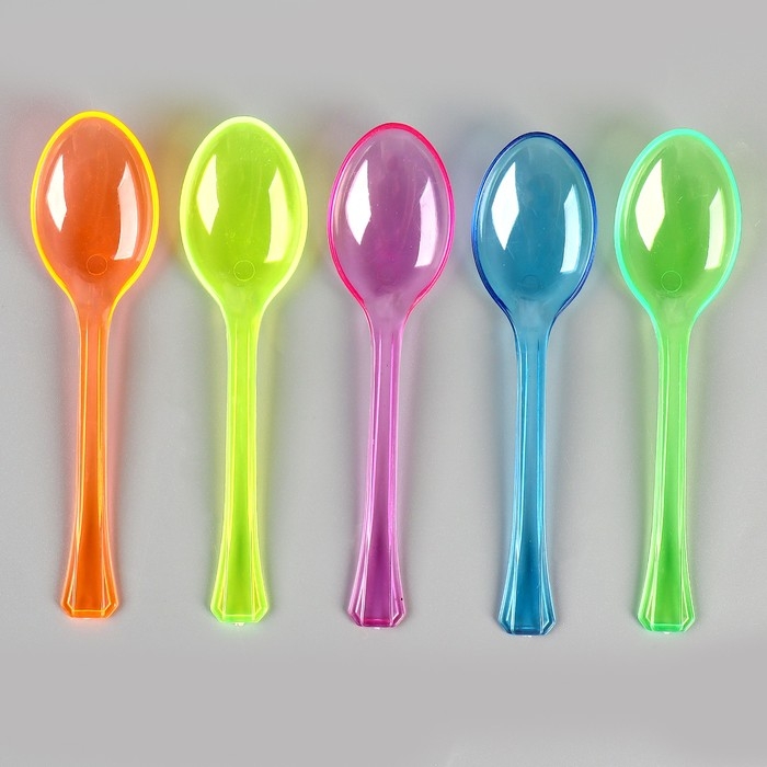 Ложки пластиковые, в наборе 24 штуки, цвета МИКС Ложки пластиковые, в наборе 24 штуки, цвета МИКС