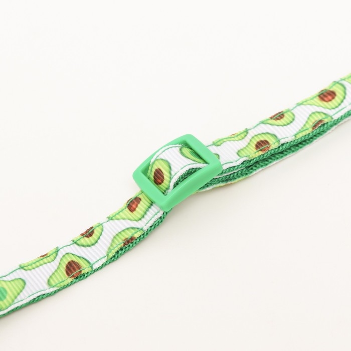 Ошейник текстильный Ошейник текстильный "Авокадо" с бубенчиком и подвеской, 19-32 х 1 см
