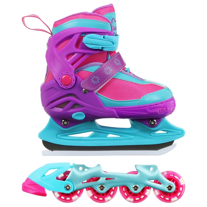 Коньки детские раздвижные Snow Cat, с роликовой платформой, р. 34-37 Коньки детские раздвижные Snow Cat, с роликовой платформой, р. 34-37