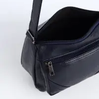 Сумка женская кросс-боди на молнии, 20&times;8.5&times;15 см, однотонная, синяя