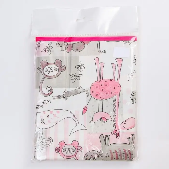 Клеёнка - наматрасник 70х100 см, с резинками-держателями, цвет серо-розовый