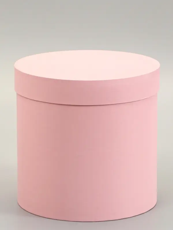 Коробка подарочная круглая, шляпная, нежно розовая, 23&times;23 см