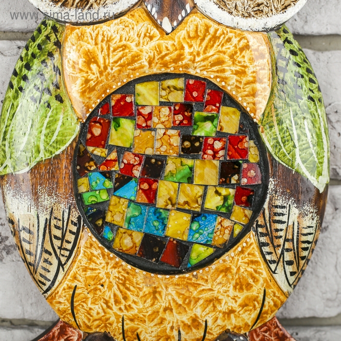 Настенное панно "Сова - радуга" 28х16х1,6 см