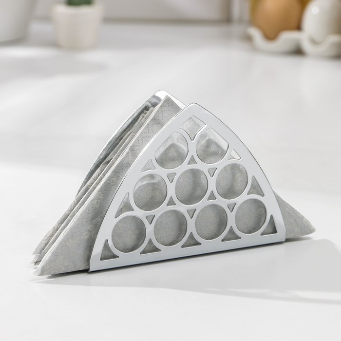 Салфетница Доляна «Лотос», 13×4×9 см, серебряная