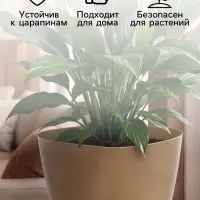 Горшок для цветов &laquo;Элеганс&raquo;, 4 л, d=22 см, h=20 см, пластиковый, с прикорневым поливом, бежевый