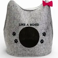 Домик для животных &laquo;Ушастик ONLY CATS&raquo;, 46&times;46&times;43 см, войлок, серый