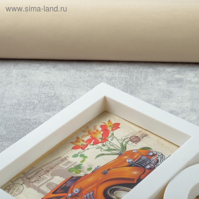 Фоторамка на 9 фото 10х10, 10х15 см "Париж" белая 43х55х2,5 см