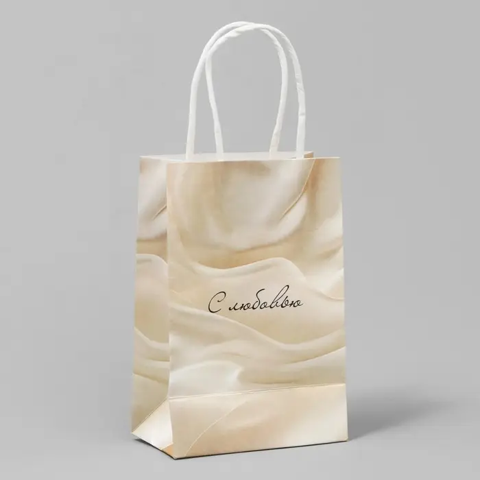 Пакет подарочный крафтовый, упаковка, &laquo;С любовью&raquo;, 15 х 10 х 6 см