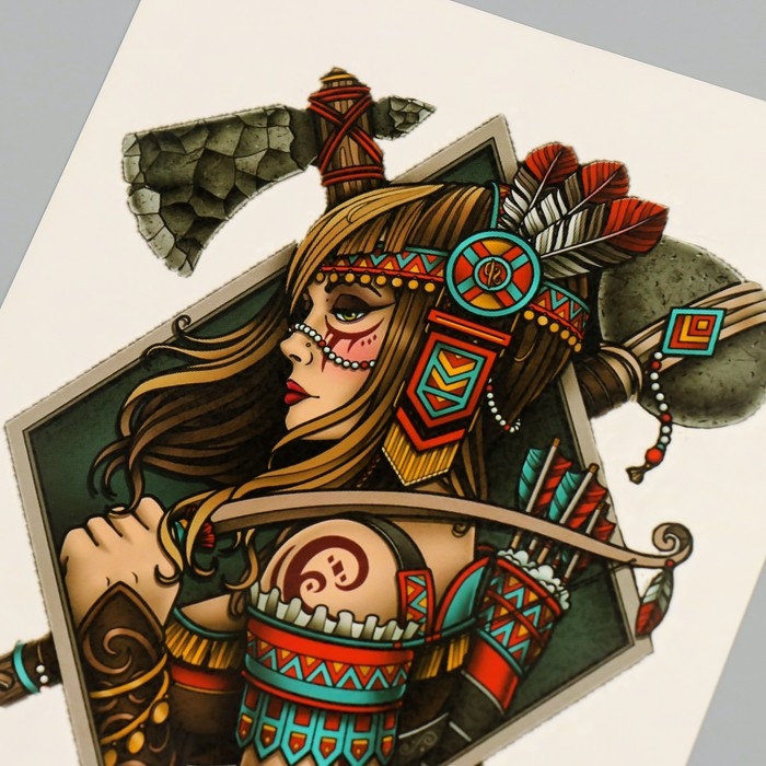 Татуировка на тело цветная Татуировка на тело цветная "Стойкость" 26,1х14,6 см