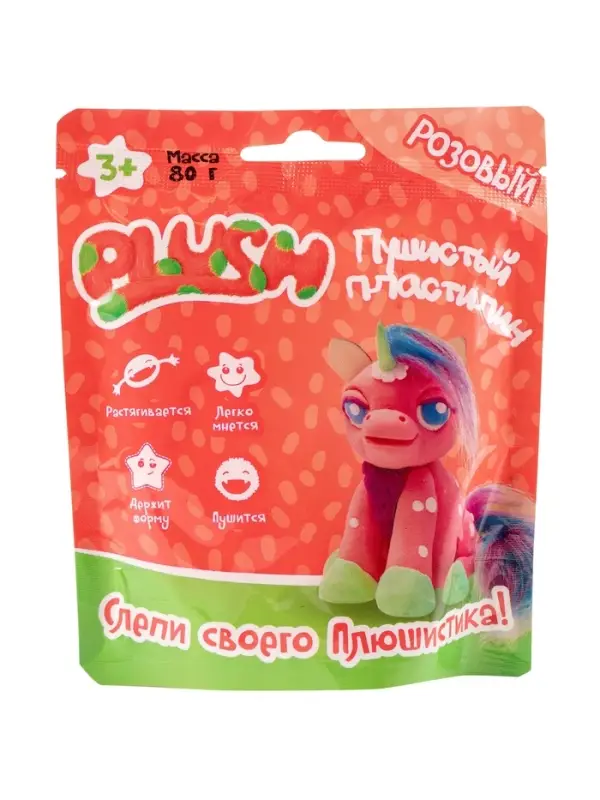 Пушистый пластилин "PLUSH", в ассортимете, 80г.