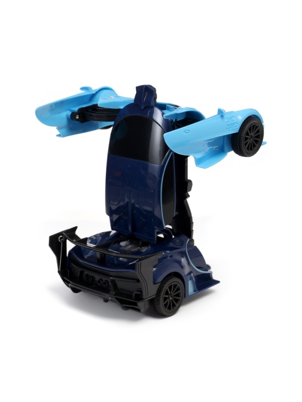 Робот радиоуправляемый "Спорткар", трансформтируется, работает от батареек , цвет синий