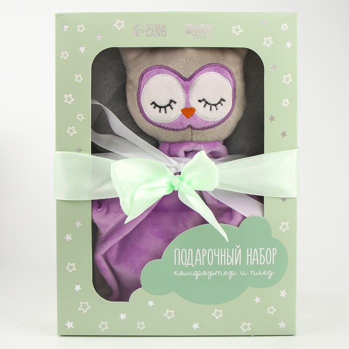 Набор подарочный: Комфортер 27 см + плед 71х125 см, «Сова» Набор подарочный: Комфортер 27 см + плед 71х125 см, «Сова»