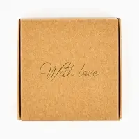 Коробка подарочная под бижутерию крафтовая, упаковка, «With love», 7.5 х 7.5 х 3 см