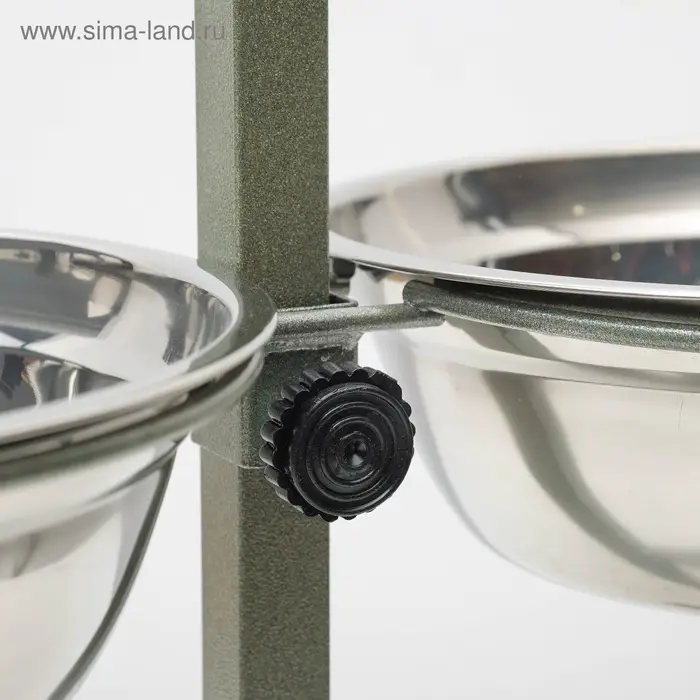 Подставка с мисками, 2&times;2.5 л, высота 60 см, разборная, зелёная