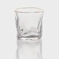 Стаканы IceBar.Gold, 250 мл, 8&times;7.7 см, набор 6 шт., с золотой отводкой, стекло, прозрачные