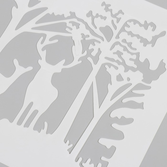 Трафарет пластик Трафарет пластик "Олени в лесу" 21х29,7 см