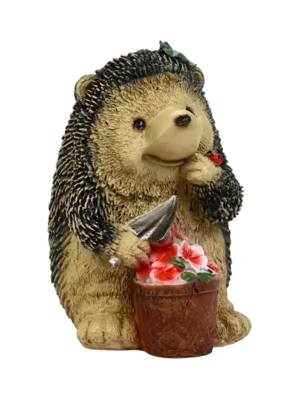 Садовая Фигура 26 х 16 х 20 см полистоун Ежик с горшком цветов