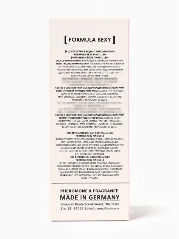 Туалетная вода женская с феромонами Formula Sexy collection Pink U110, 30 мл