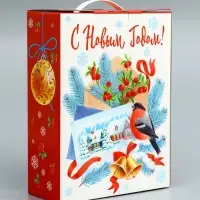 Подарочная новогодняя коробка «Открытка» 23.5×10×30.5 см