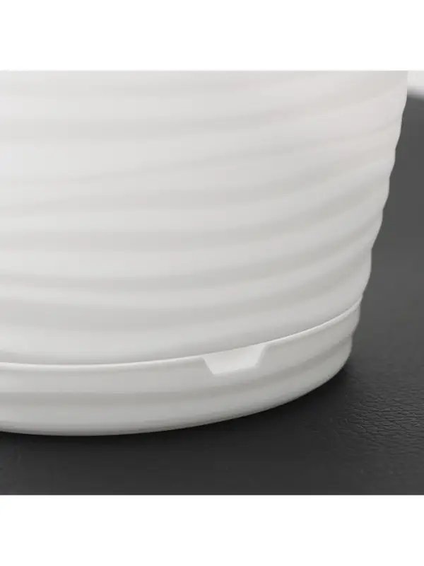 Горшок для цветов с поддоном Saffron, 1.5 л, d=14.6 см, h=13.5 см, пластиковый, белый