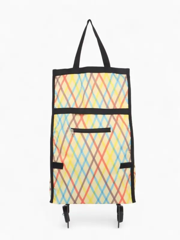 Сумка тележка хозяйственная &laquo;Ромбы&raquo;, складная, на липучке, 2 колеса, наружный карман, 32&times;13&times;52 см, разноцветная